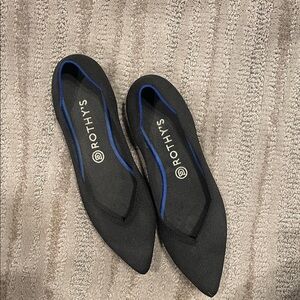 Rothy pointy toe black flat